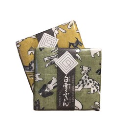 Snow White Dish Towel, Yuzen Dish Towel, Bow Wow Wow, 2 Color Set (Yellow/Green)