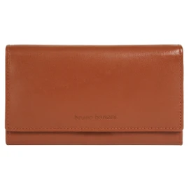 bruno banani Genuine Leather Women's Wallet RFID Protection, Compact Design, Functional, Clever Design, 021829, Cognac