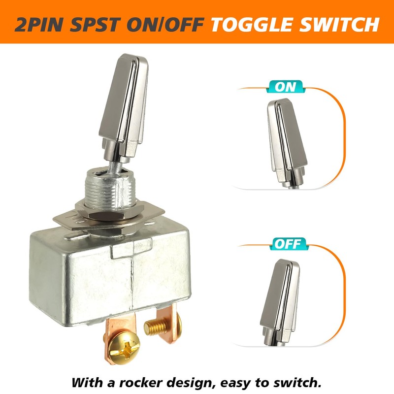 HUAREW 50 Amp 12V Heavy Duty Toggle Switch SPDT 2