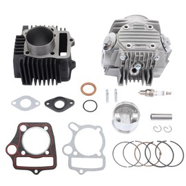 WOOSTAR 52.4mm Big Bore Cylinder and Head 66mm Valves Assembly with Piston Ring Kit Replacement for 4 Stroke 110cc Chinese Taotao Coolster Engine ATV Go Kart Dirt Bike