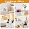 5 Pack Small Fabric Storage Baskets, Collapsible Square Bathroom Storage