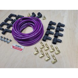 Ton's 8mm Universal Silicone 8mm Spark Plug Wire Kit Set DIY Wires v8 Purple