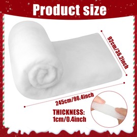 Christmas Snow Blanket Roll 3ft x 8ft Artificial White Snow Cover Soft Thick Fluffy Snows Blanket Faux Indoor Snows Party Table Runner for Winter Village Holiday Crafts Backdrop Decor