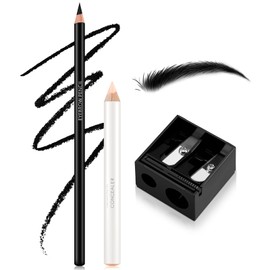Boobeen Eyebrow Pencil and Brow Concealer Pencil Set with Sharpner, Waterproof Long Lasting Brow Pen Smooth Smudge Proof Makeup Pencil, Natural-Looking Brows
