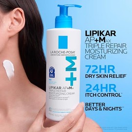 La Roche-Posay Lipikar Triple Repair Moisturizing Cream Full Size 400 ML and Travel Size Mini 75 ML