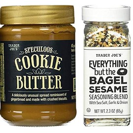 Trader Joe's Speculoos Cookie Butter (14.1 Oz) and Everything but the Bagel Sesame Seasoning Blend (2.3 Oz)