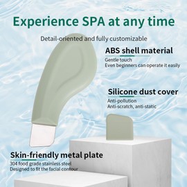 Face Scrubber Skin Spatula/Face Spatula for Cleansing Blackhead Removal.Professional Stainless Steel Facial Blackhead Remover Skin Spatula.Skin Scrubber for Ehead,Facial and Nose.（Green）