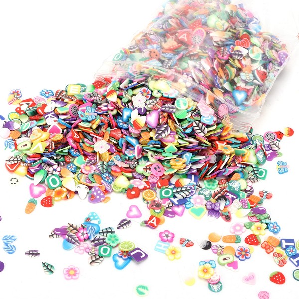 3000 Pieces Fruit Nail Art Slices, Fruit Slime Supplies Nail Stuff DIY Clay Beads Mooth Waterproof DIY Clay for DIY Crafts, Slime Making and Mobile Phone Decoration