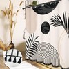 GiuMsi Boho Black and White Mid Century Leaf Shower Curtain
