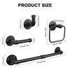 Jeasor 4-Pieces Industrial Pipe Bathroom Towel Ring Kit DIY Wall