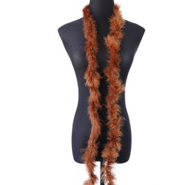1 x 2 m Feather Boa Turkey Feathers Boa, Fluffy Plush Feather Boa Feather Stole Feather Scarf Feather Garland for Christmas Tree, Wedding, Crafts, Burlesque, Carnival Party, 20s Costume Decoration,