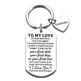 National Girlfriend Day Gifts for Girlfriend Gifts for Boyfriend Birthday Anniversary Wedding Gift for Wife Husband Love Soulmate Keychain Christmas Valentines Gift for Her Him Stocking Stuffers