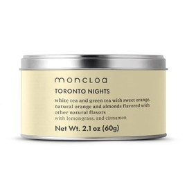 MONCLOA TORONTO NIGHTS - Premium White and Green Loose Leaf Tea with Lemongrass, Sweet Orange, Cinnamon. Can 2.1 oz/60g