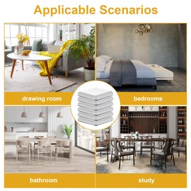 GEEHUA 12Pcs Furniture Sliders, 1.5 Inches Self-Adhesive Furniture Sliders Pads, Square Reusable Furniture Moving Glides Sliders for Carpet Hardwood Floors Heavy Sofa Chair Table Couch Cabinet Fridge