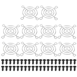 PATIKIL 50mm Fan Grill with Screws, 10 Pack Chrome Plated Iron Frame Ventilator Grill Protector Mesh Dustproof Case Cover for Computer PC, Silver Tone