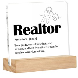 Realtor Gifts Appreciation Gifts Thank You Gifts for Real Estate Agent Closing Gifts Birthday Gifts for Realtor Women Men Realtor Theme Definition Clear Acrylic Desk Decor 4 x 4 Inch