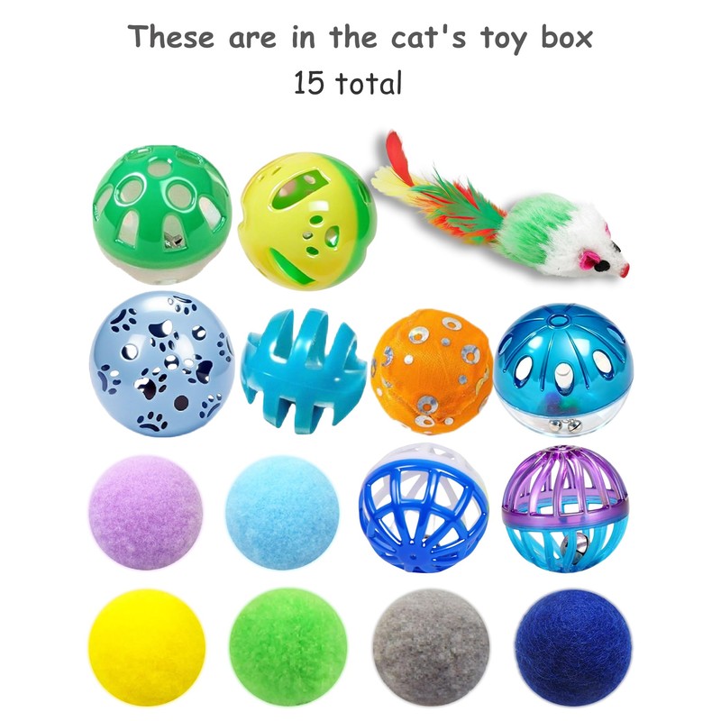 HEUHAI 15-Piece Cat Toy Set for Kittens and Indoor Cats