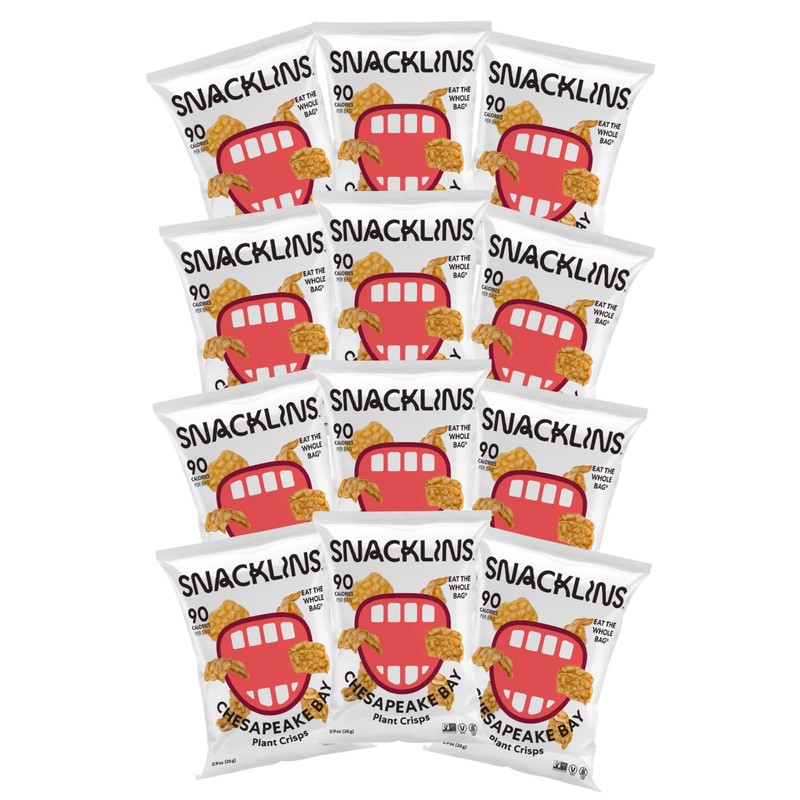 SNACKLINS Chesapeake Bay Plant-Based Crisps – Vegan, Gluten-Free, Grain-Free, Kosher,