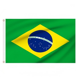 Brazil Flag 5ft x 3ft, Large Brazilian National Flags with Brass Eyelets for Carnival Games Sports Football Events Party Outdoor Decorations