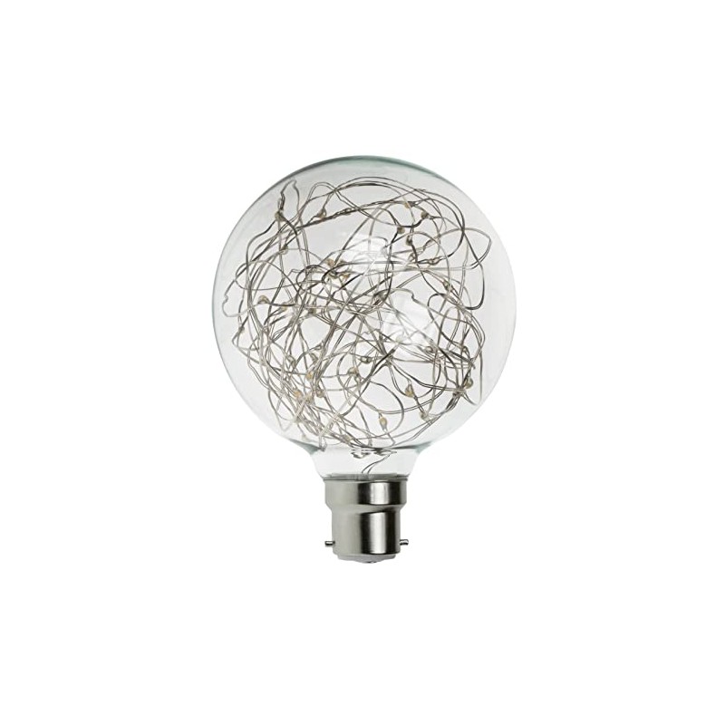 Pro-Lite G95/LED/STAR/MAGENTA/BC Decorative LED Twinkle Effect Star Globe Lamp BC