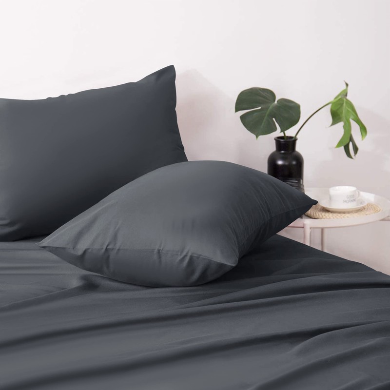 Hafaa Pillow Cases 2 Pack Brushed Microfiber Plain Pillow Cases