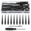 40 Sets Spikes and Studs Kit, 7x40mm Black Cone Clothes