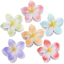 6 Pack Hawaiian Flower Hair Claw Clips Plumeria Claw Clips for Thin and Thick Hair Beach Tropical Hair Accessories for Girls:_Petal