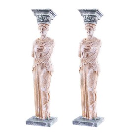 POPETPOP 2 Pcs Greek Aquarium Decorations: Fish Tank Resin Large Goddess Statue, Aquarium Statue Decorations Roman Pillar Sculpture for Fish Tank Home Decor (8.26 Inch)