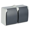 Electraline 605908 2 earthed Contact Socket 2-Way, with lids, Suitable