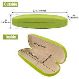 Marvolia Glasses Case Hard Shell - PU Leather Eyeglass Case Eyeglasses Case for Sunglasses Eye Glasses Case with Cleaning Cloth for Men Women - Grass Green