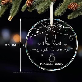 Svnntaa Engagement Gifts for Couples - Gifts for Newly Engaged Couples - Happy Engagement Gift Ideas for Her, Bride to Be - Just Engaged Gift for Her, Friends - Glass Ornament 2025