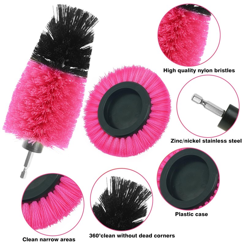 ETOUPA 8 Pcs Drill Brush Attachment Set, Power Cleaning Scrub