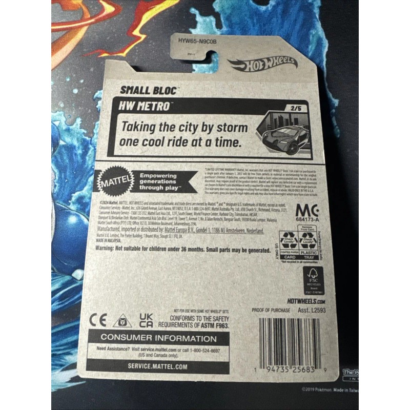 Mattel Hot Wheels 2025 Small Bloc #007 Yellow W/ Protector