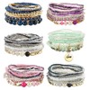 Kakonia 6 Sets Bohemian stackable Beads Bracelets for Women Stretch