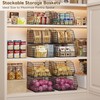 X-cosrack 2-Tier Stackable Wire Baskets with Wood Lids, Fruit Basket