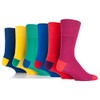 6 Pairs Mens Colourburst Mix3 Gentle Grip Cotton Socks, UK