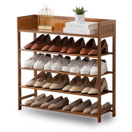 latifolia Shoe Rack, 5-Tier Bamboo Shoe Rack Organizer for Entryway, Brown(31.50''L)