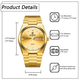 腕時計 メンズ アナログ表示 ステンレス 3ATM防水: カレンダー クォーツ レジャー ビジネス おしゃれ ゴールド シルバー ファション アクセサリー - 誕生日 記念日 クリスマス バレンタインデー 彼氏プレゼント