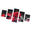 5Pcs Wall Art Painting Set Romantic Red Rose Frameless Painting
