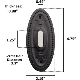 HOMEnhancements Rubbed Bronze Traditional Round Doorbell, Wired Doorbell Button, Decorative Doorbells for home