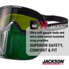 Jackson Safety GPL530 Premium Safety Goggles with detachable Faceshield, Green,