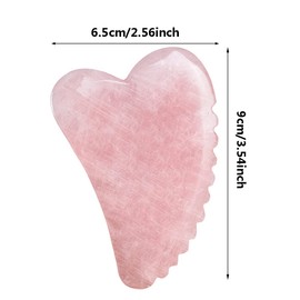 1PCS Gua Sha Facial Tool, Natural Jade Stone Guasha Board for SPA Acupuncture Therapy Trigger Point Treatment, Gua Sha Scraping Massage Tool (Pink)