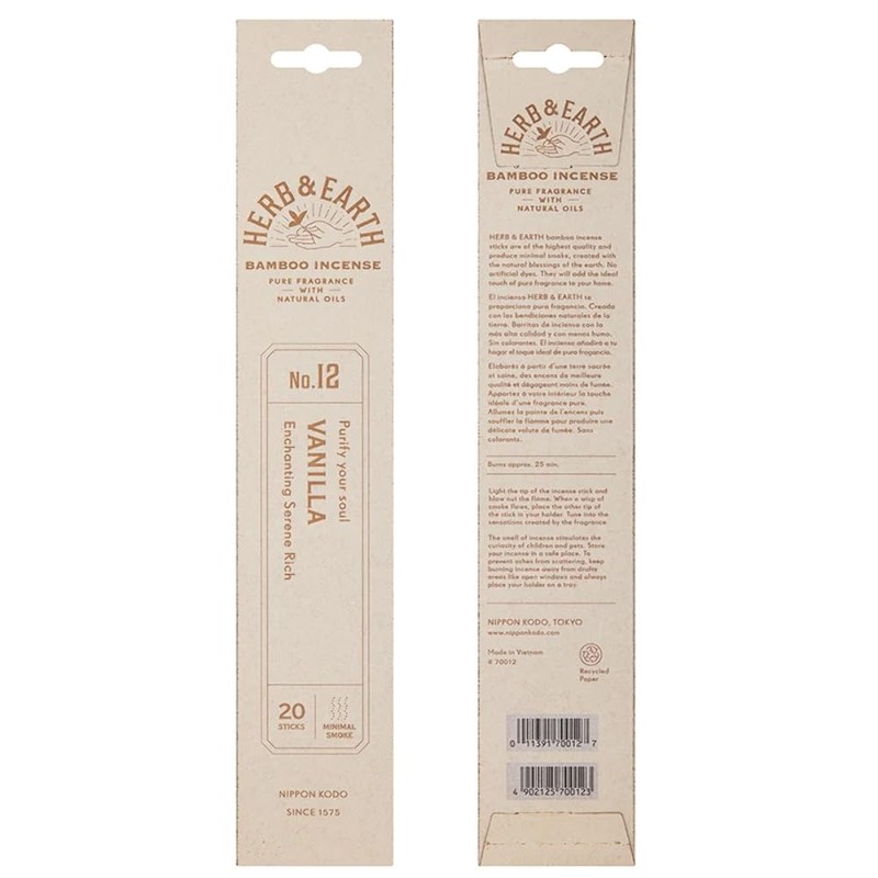 HERB & Earth H&E Bamboo Incense - Vanilla - 20