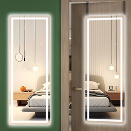 Hasipu Door Mirror Full Length, 47 x 18 Inch Full Body Wall Mirror Over The Door Hanging Mirror for Bedroom, Living Room, Cloakroom