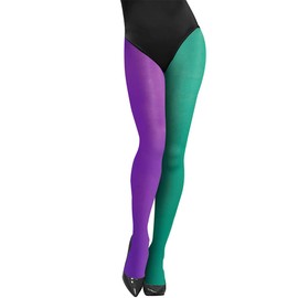 LKQBBSZ Mardi Gras Tights Full Length Costume Leggings Purple Yellow Green Dance Tutu for Mardi Gras Party Costume Supplies (Purple Green)