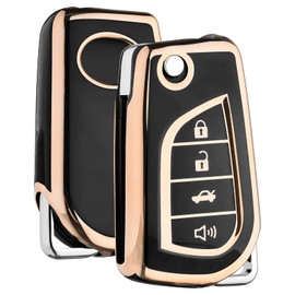 ELOHEI Key Fob Cover for Toyota - Premium Soft TPU 360 Degree Full Protection Key Case Shell Accessories Compatible with Toyota Corolla, Camry, RAV4
