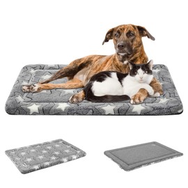 EMPSIGN Dog Crate Pad - Reversible Kennel Mat (Cool & Warm), Machine Washable, Cozy Star Pattern Sleeping Pad for Small Medium Large Dogs, All-Season Pet Bed, Suitable for 54"x37" Dog Crate, Grey