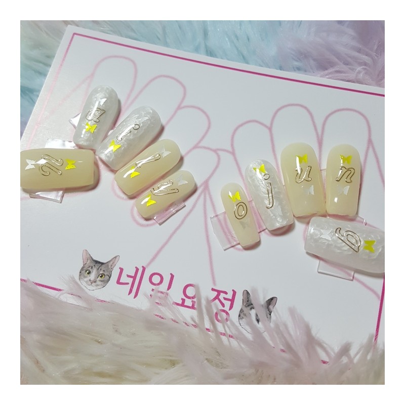Initials Initial Nail - Mini Square / Initials 이니셜 네일
