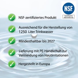 LevinQ Water Purification Tablets [Pack of 50] *NSF Tested * Value Pack 100% Germ-free Drinking Water 25 Litres / Tablet + Gloves PE | Water Sterilization Tablets for Crisis Prevention Outdoor,
