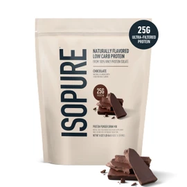 Isopure Low Carb 100% Pure Whey Isolate Protein Powder, Lactose Free, Gluten Free, With Vitamins, Dark Chocolate, 25g Protein Per Serving, 1 Lb, 14 Servings (Packaging May Vary)